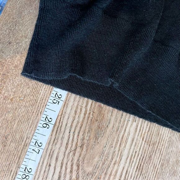 Limited Ruffle Merino Wool Blend Lightweight Sweater small career top black - Picture 7 of 8